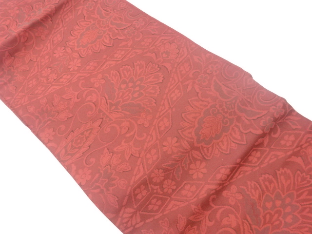 リサイクル　切り嵌め風変わり花唐草模様織出し名古屋帯